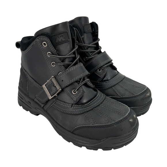 Mountain Gear Boots Mens Size 9 Leather Upper Black Winter Hiking Trail Outdoor - Picture 1 of 16